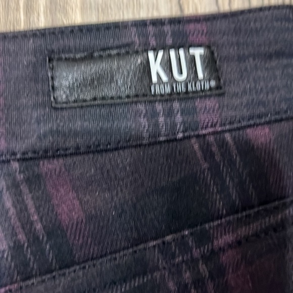 Kut from the Kloth Women's Black/Brown Checkered Stretch Skinny Leg Pants Size 8 - Picture 5 of 5